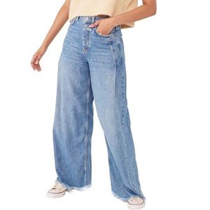 Free People We the Free Old West Slouchy Wide Leg Jeans
